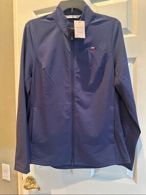 Peter Millar Navy Blue Full-Zip Pinehurst Golf Jckt. Pinehurst Sandmines logo.